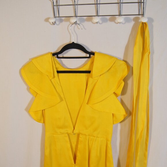 Yves Saint Laurent Ruffled Cold-Shoulder Mini Dress - Picture 7 of 8